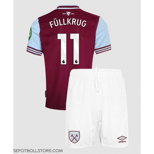 West Ham United Niclas Fullkrug #11 Replika babykläder Hemmaställ Barn 2024-25 Kortärmad (+ korta byxor)